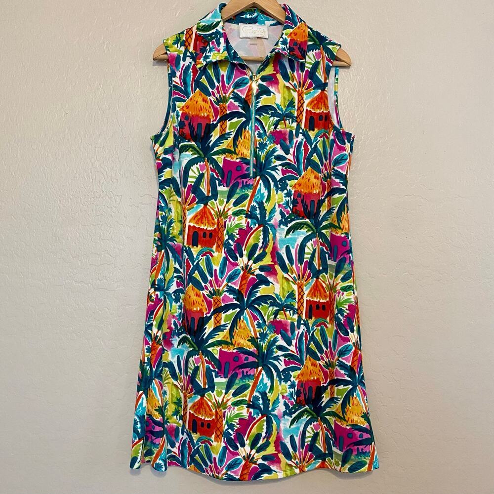 Pappagallo Dress Womens Size Large Summer Resort Vacation Cruise Tropical